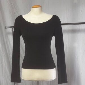 Basic Black Long Sleeves Top Tee, Sz M, NWOT